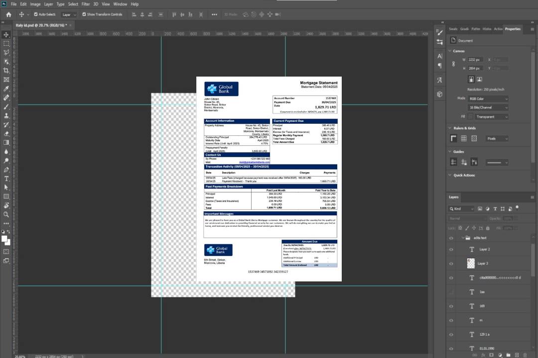 Libéria Global Bank Libéria prêt hypothécaire Modèle Word et PDF template